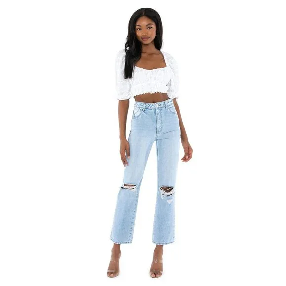 Rolla's Original Straight High Rise Jeans in Sunbleach Worn 28 Womens Denim Pant - Picture 4 of 15